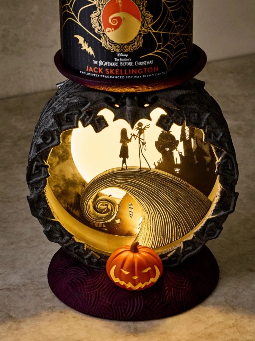 Bath & Body WorNightmare Before Christmas spiral hill Lighted candle holder
